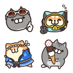 Plump dog&cat  summer Emoji