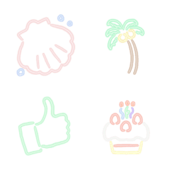 Neon emoji.  (simple)
