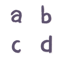 English Alphabets in purple
