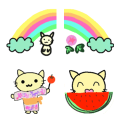 Lovely Kitty Emoji Summer