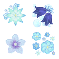 Frame Emoji vol.15 Art flower blue