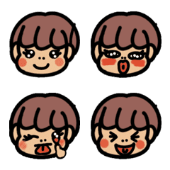 Round face girl emoji sutamp