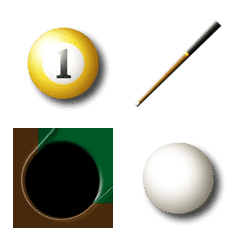 ビリヤードの球とキュー Line絵文字 Line Store