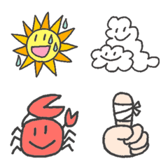 A face and weather Emoji . Summer ver.