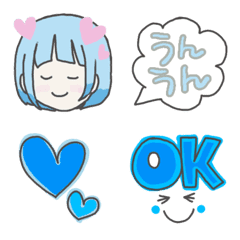 Fan of blue Emoji