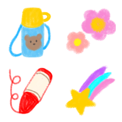 Kindergarten crayons emoji