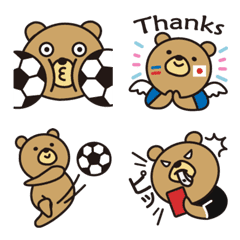 Emoji of bear which loves soccer