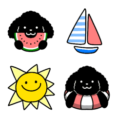 Black Toy Poodle Emoji:)summer