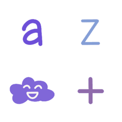 English Alphabets purple
