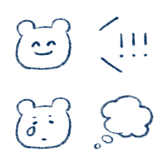 simple navy emoji bear