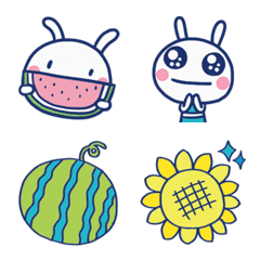 Summer Almost White Rabbit Emoji