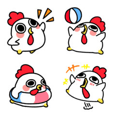 Vivid eyes chicken emoji
