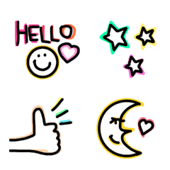 Colorful popular emoji