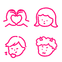 simple pink line drawing emoji
