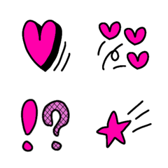 黒×ピンク シンプル絵文字