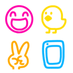 simple line emoji,colorful