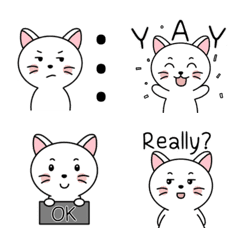 Emoji Non Meow White Black (English)