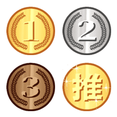 Various gold medal emoji