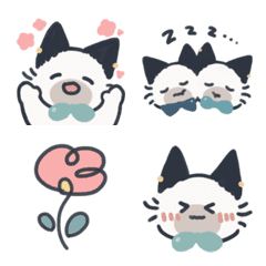 crossed eye cat (mint ribbon)