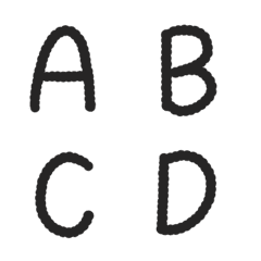 English alphabets cotton black