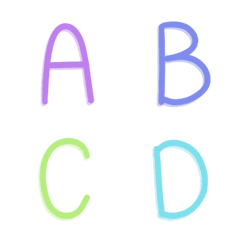 English alphabets neon color