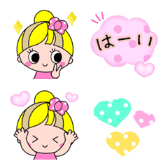 colorful pop girl Emoji sticker.