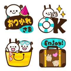 Rabbit & Panda Emoji16. Summer1.