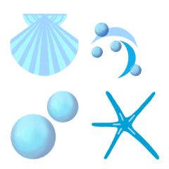 Frame Emoji vol.19 Waves and seashell