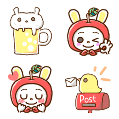 I'm Miimo. Cute apple rabbit emoji