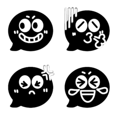 Simple white and black Emoji face vol.2
