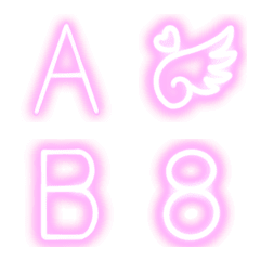 Neon alphabet vol.1 pink capital letters
