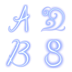 Neon alphabet vol.3 blue capital letters