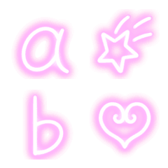 Neon color alphabet vol.2 pink lowercase