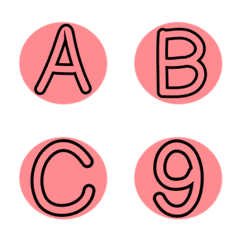English Alphabets Black & Pink in bubble