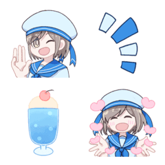 Emoji gadis dalam setelan pelaut