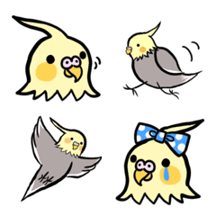 Cute cockatiels and everyday emoji