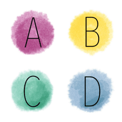 The circle water colour alphabet emoji