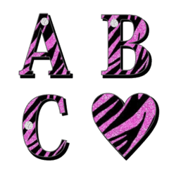 zebra & jewelry emoji pink
