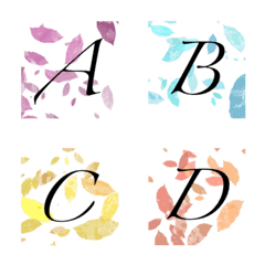 The watercolour leaf alphabet emoji