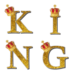 king gold glitter emoji