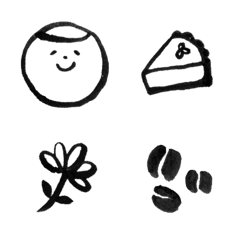 Black Brush kawaii emoji