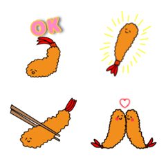 Fried shrimp and tomato.<Emoji>