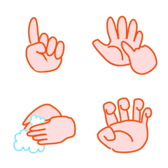 Vários emoji de mão