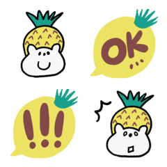 Emoji of the bear of the pineapple hat