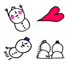 KAWAII mini emoji of snowman01
