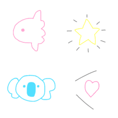 PASTEL color emoji of cute friends