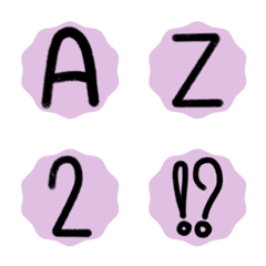 English Alphabets Purple in Bubble 1
