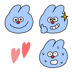 Blue Rabbit cute emoji