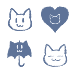 Simple and cute cat emojiblue