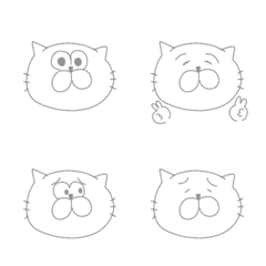 Neko emoji@ monochrome version